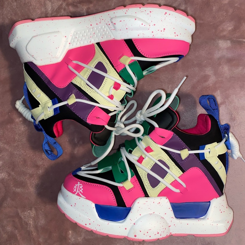 Platform wedge sneakers